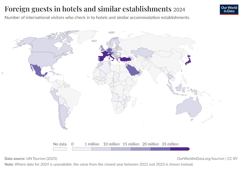 A thumbnail of the "Foreign guests in hotels and similar establishments" chart