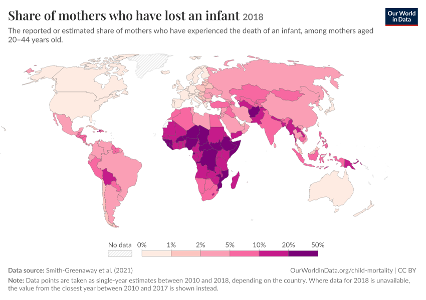 A thumbnail of the "Share of mothers who have lost an infant" chart